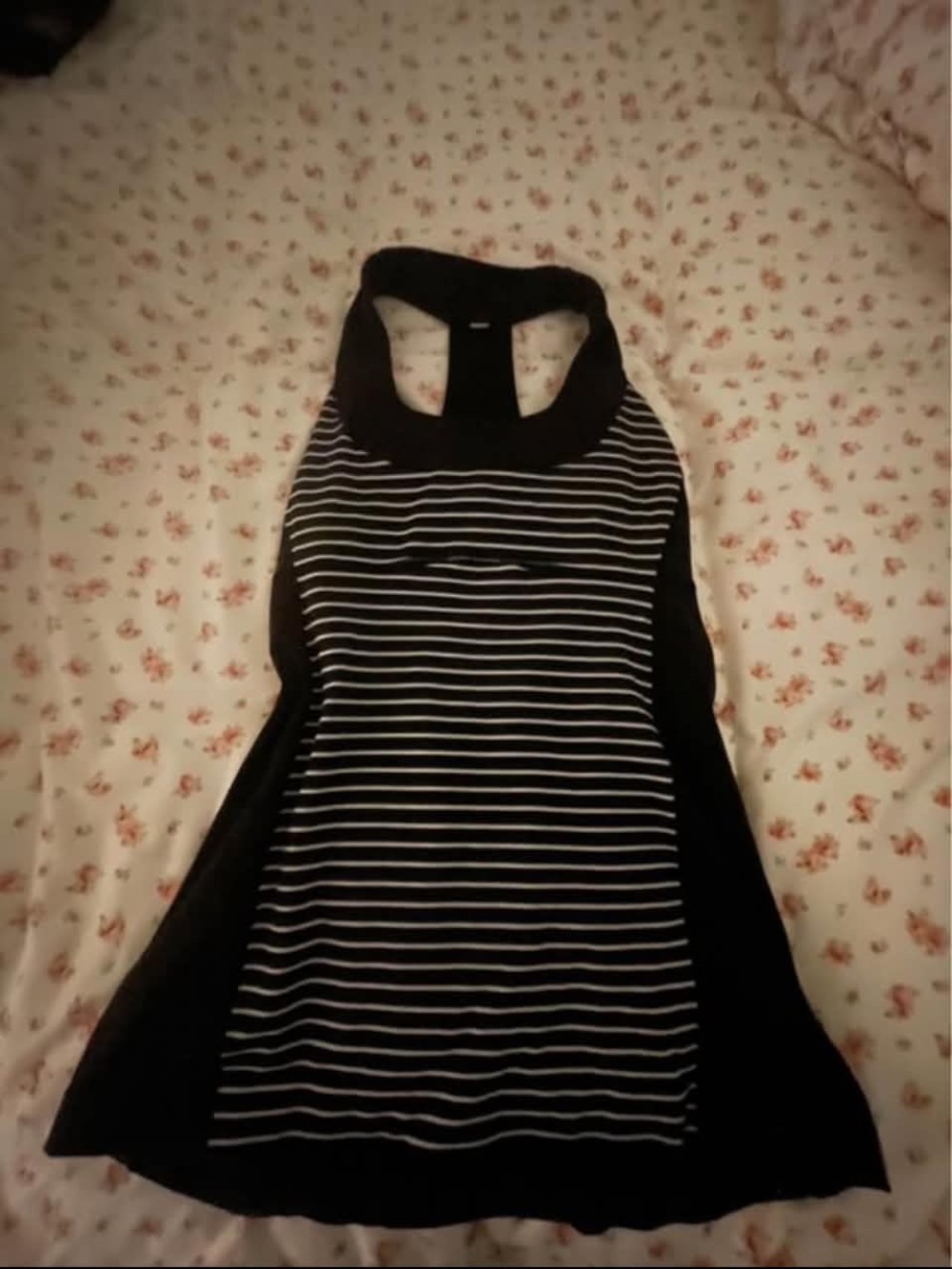 Lululemon Black & White Striped Racerback Tank Top - Women
